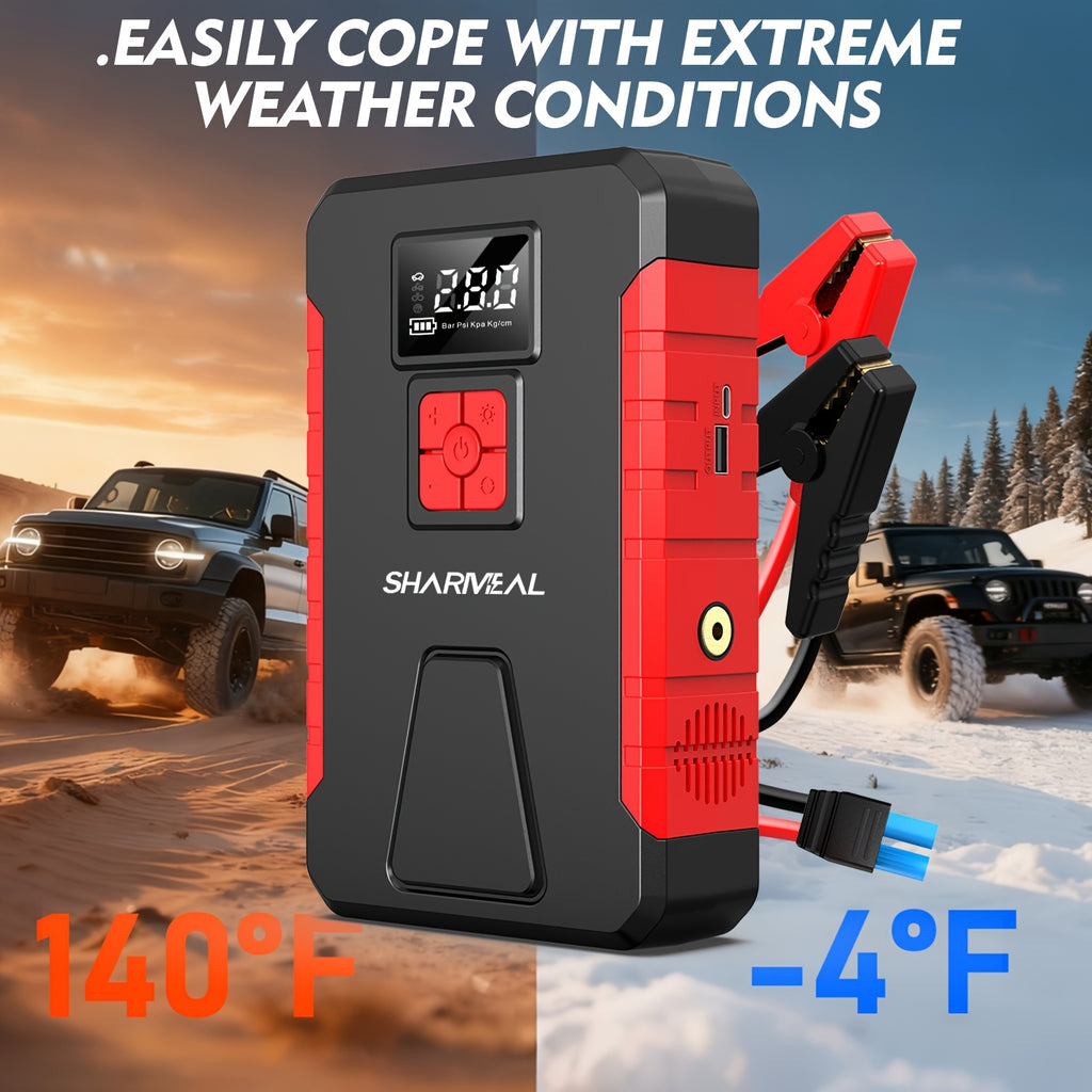 13000A-10000A Jump Starter& Peak 12V Portable Car Jump Starter, Car Battery Charger, Car Jump Starter with Air Compressor, Jump Starter Para, Car Accessories Tools, LED Light, Battery Charger, Cart Battery Charger, Tir