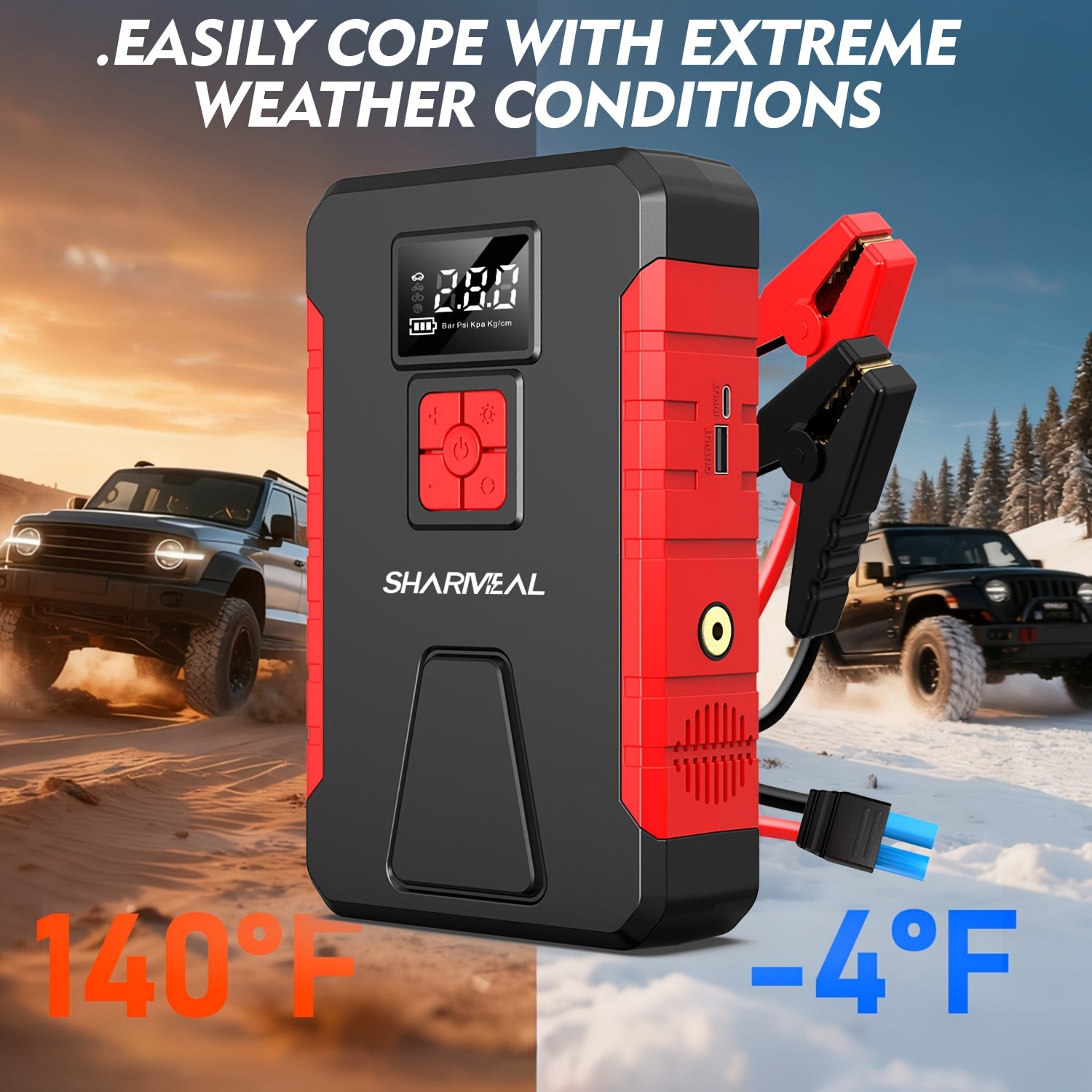 13000A-10000A Jump Starter& Peak 12V Portable Car Jump Starter, Car Battery Charger, Car Jump Starter with Air Compressor, Jump Starter Para, Car Accessories Tools, LED Light, Battery Charger, Cart Battery Charger, Tir