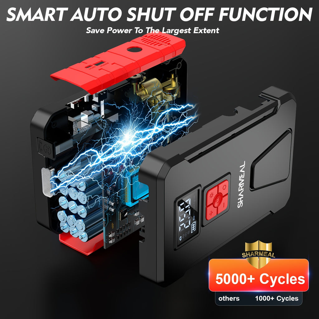 13000A-10000A Jump Starter& Peak 12V Portable Car Jump Starter, Car Battery Charger, Car Jump Starter with Air Compressor, Jump Starter Para, Car Accessories Tools, LED Light, Battery Charger, Cart Battery Charger, Tir