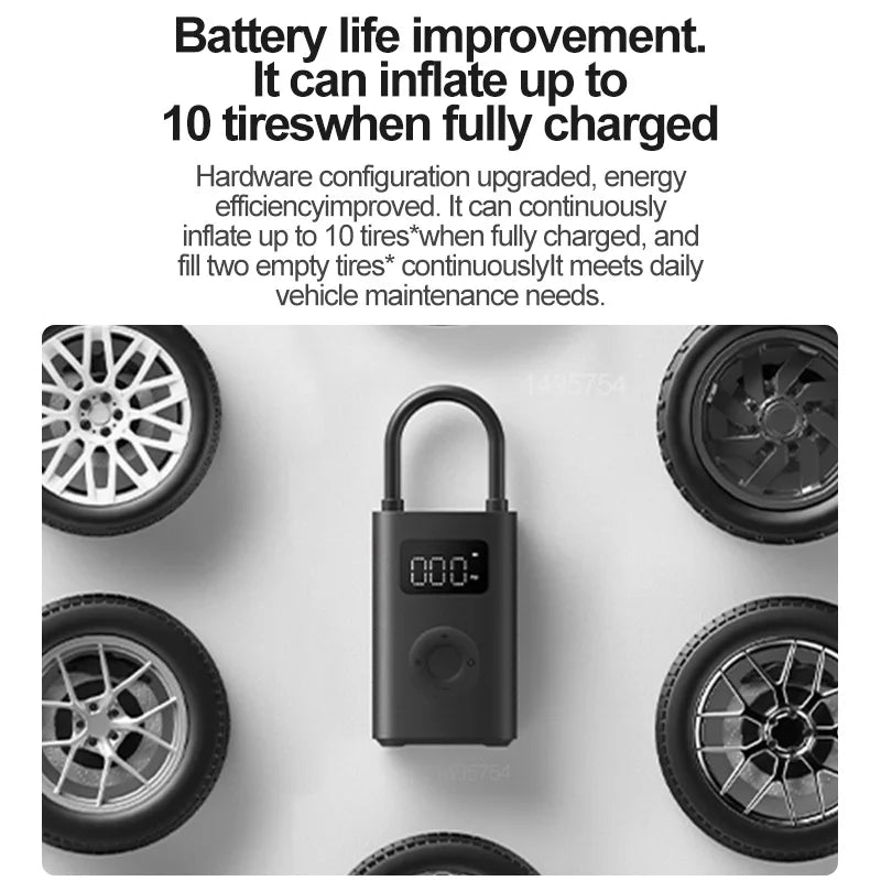 Xiaomi Mini Portable Air Pump 2 Mijia Electric Air Compressor Treasure Type-C Multitool Inflator For Automotive Car 2000mAh 5V