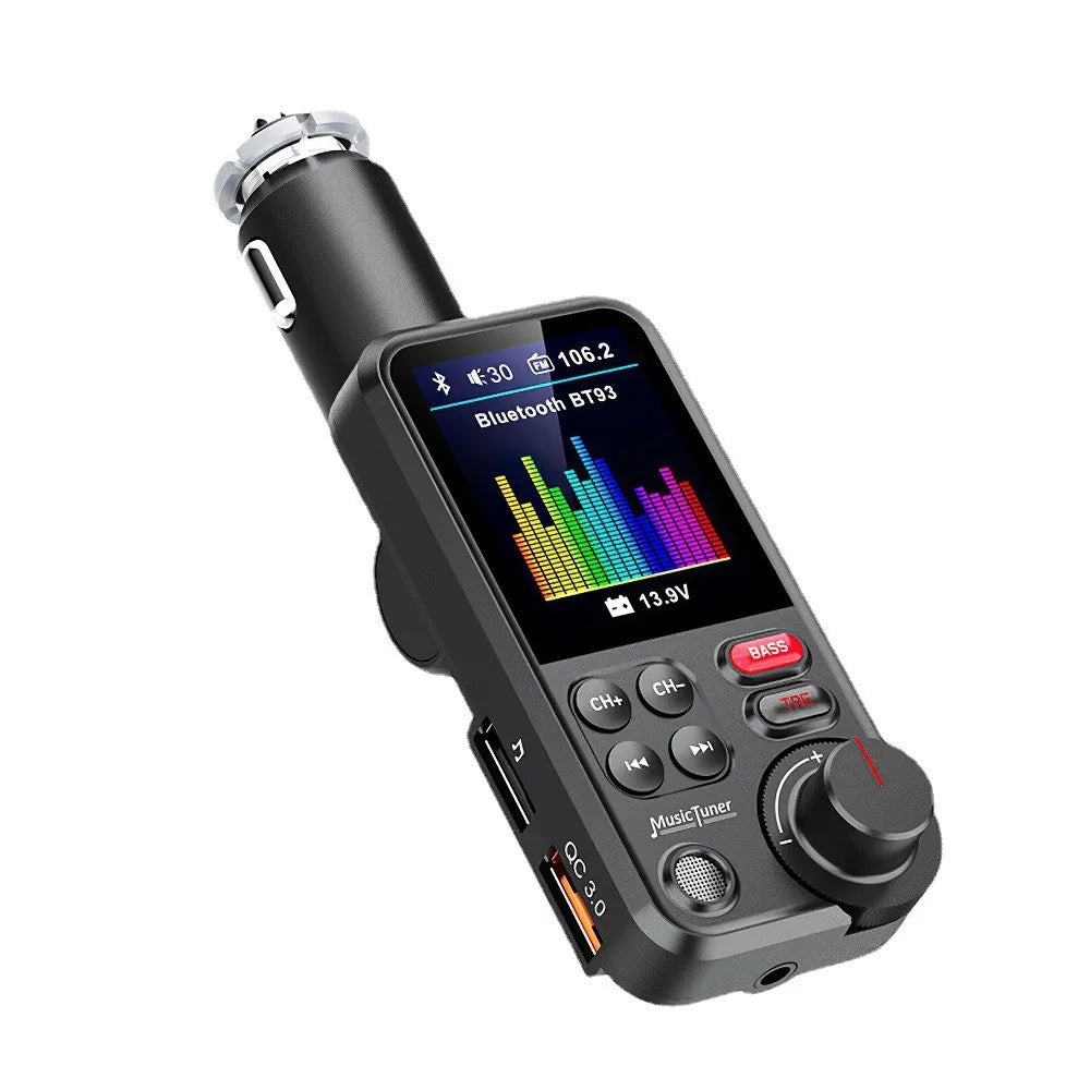 Bluetooth-compatible Car Wireless FM Transmitter Radio Adapter Fast Charging Treble Bass Sound Music Car MP3 Player  Aux QC3.0