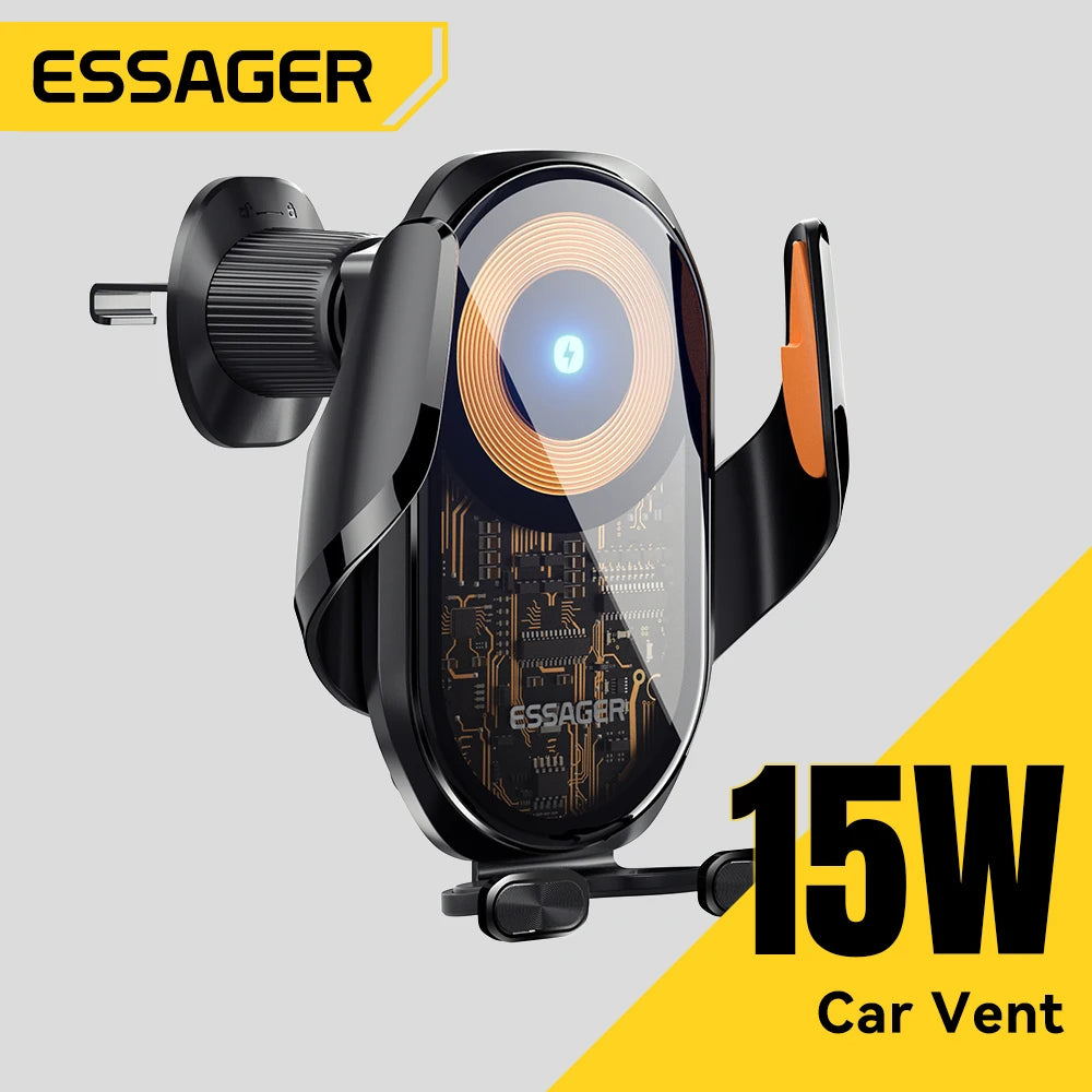 Essager 15W Magnetic Wireless Car Charger for MacSafe 15W Cooling Stand Holder for iPhone 16 15 14 13 12 Pro Max Xiaomi Samsung