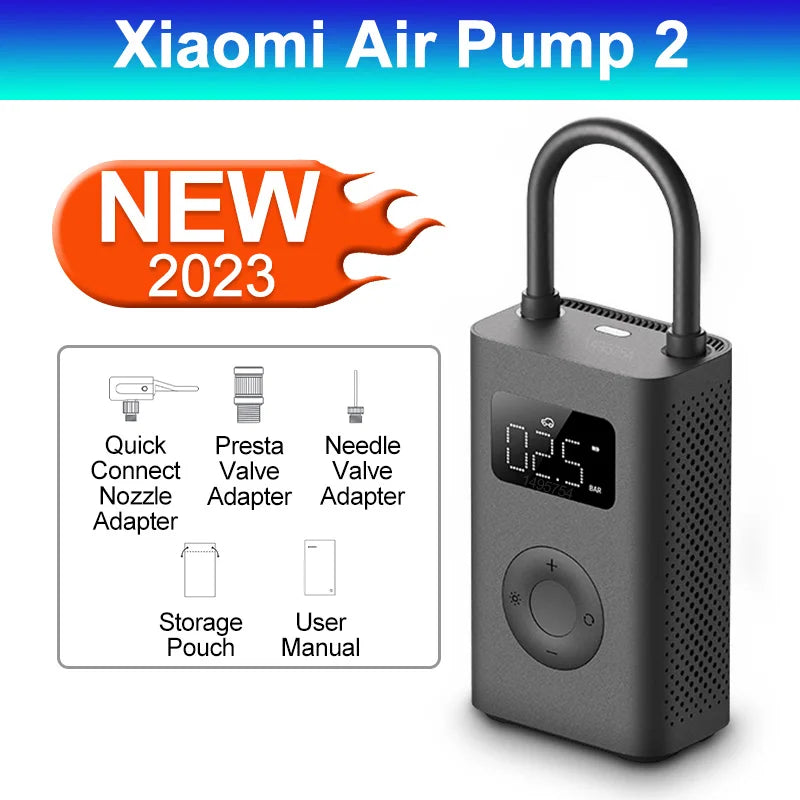 Xiaomi Mini Portable Air Pump 2 Mijia Electric Air Compressor Treasure Type-C Multitool Inflator For Automotive Car 2000mAh 5V