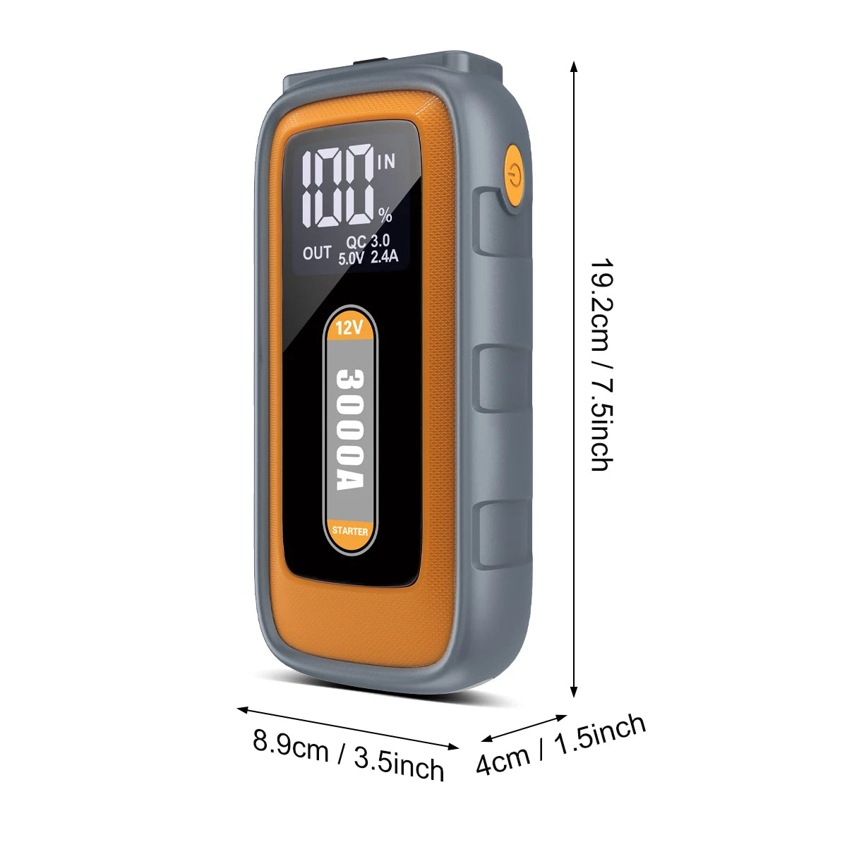 BRPOM Car Jump Starter 6000A Peak 12V 26800mAh Automatic Portable Car Jump Starter Battery Pack with Smart Cable and LED Light