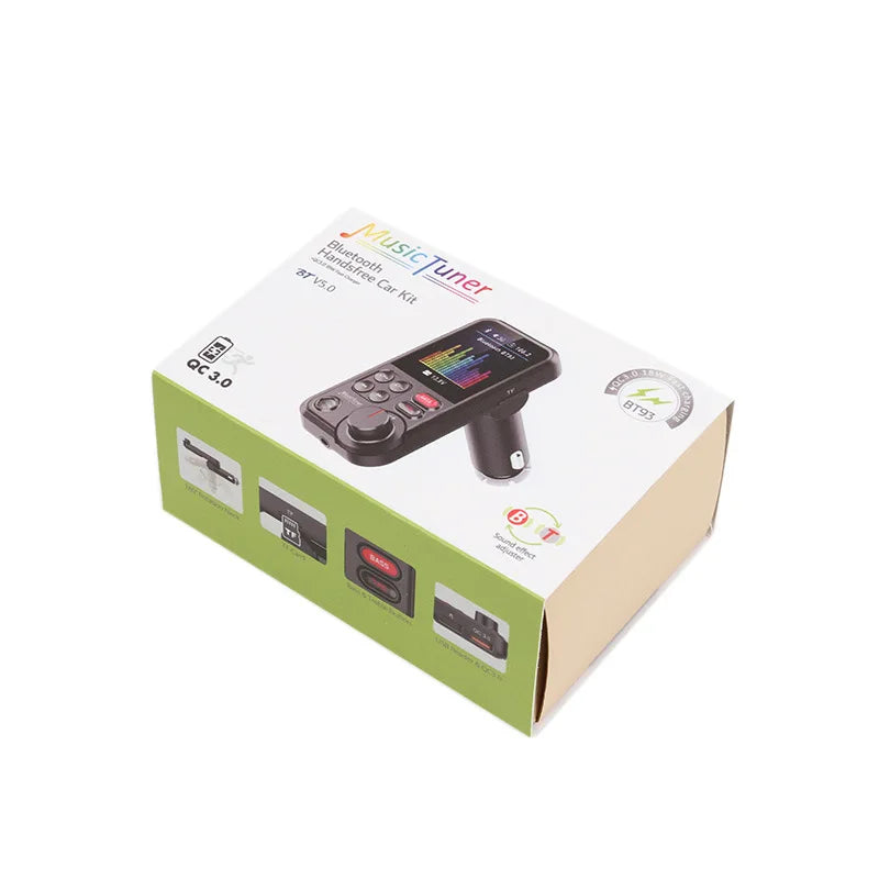 Bluetooth-compatible Car Wireless FM Transmitter Radio Adapter Fast Charging Treble Bass Sound Music Car MP3 Player  Aux QC3.0