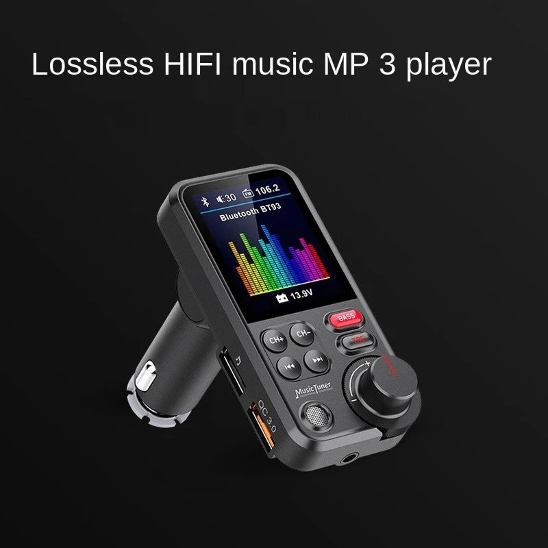 Bluetooth-compatible Car Wireless FM Transmitter Radio Adapter Fast Charging Treble Bass Sound Music Car MP3 Player  Aux QC3.0